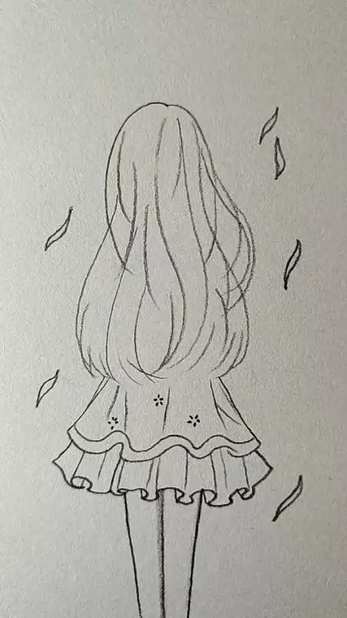 超级漂亮的小姑娘背影,这样画更漂亮,大家赶快试试吧