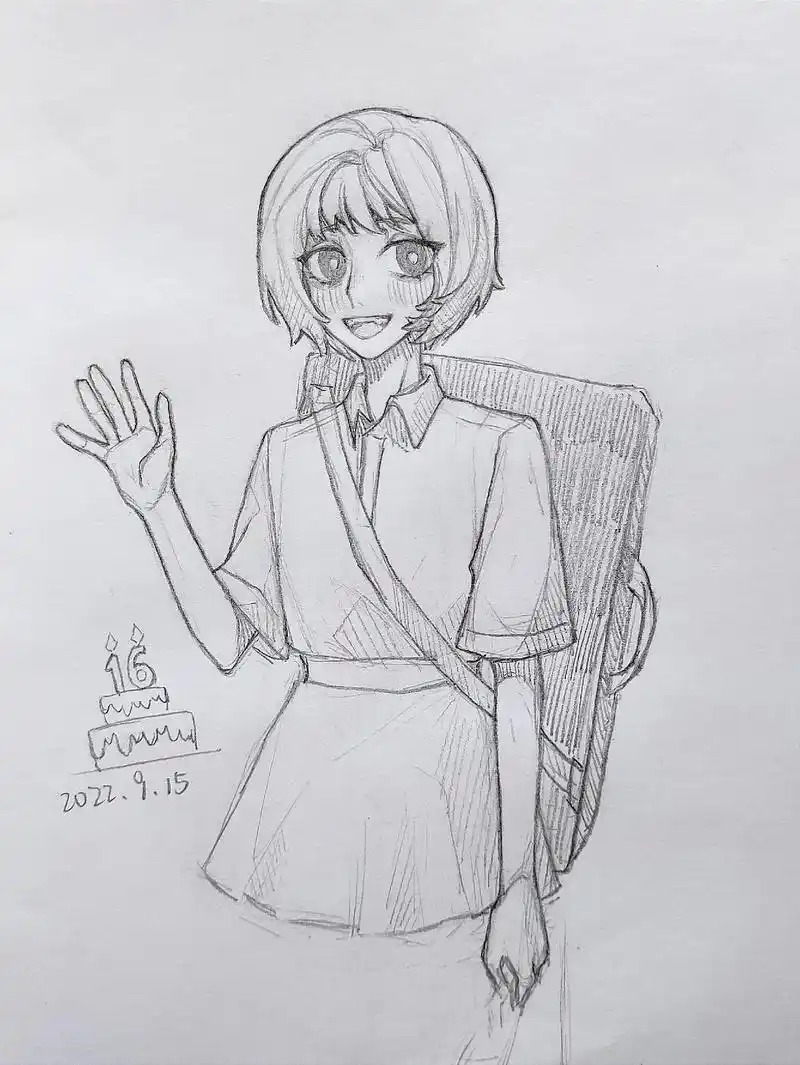 今天16岁啦qwq 发发日常叭 #绘画 #原创 #手绘 #生 - 抖音