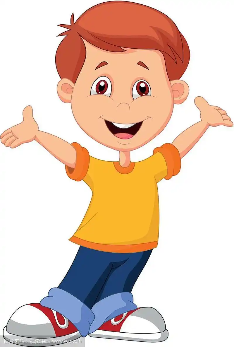 卡通可爱的男孩