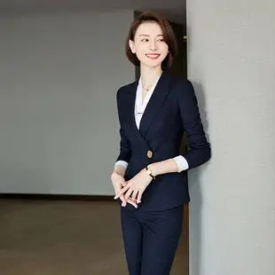 前台珠宝店美容院工作服女总裁套装秋冬高端职业套裙气质时尚西装