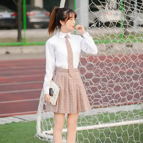 jk制服女格裙正版秋季学院风基础款高中学生长袖衬衫班服校服套装