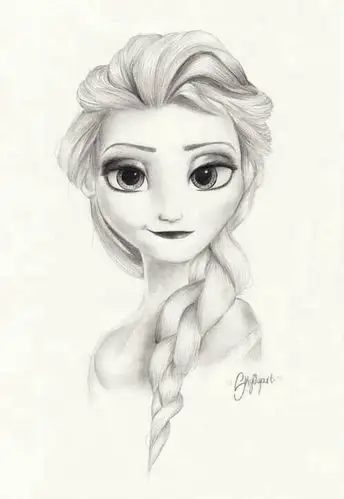 素描艾莎公主冰雪奇缘图片大全