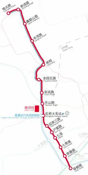 只是到嘉定城北这个地方,但按照长三角一体化,它应该到江苏省,太仓