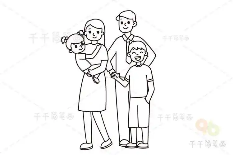 小班全家福涂鸦简笔画