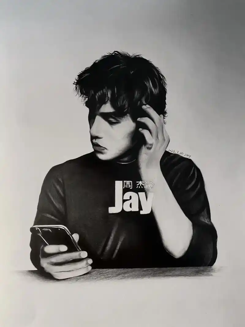 周杰伦手绘.手把手教你画偶像#创作灵感 #周杰伦 #手绘周杰 - 抖音