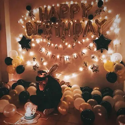 成人生日布置气球墙装饰创意浪漫派对男朋友生日装饰房间生日字母