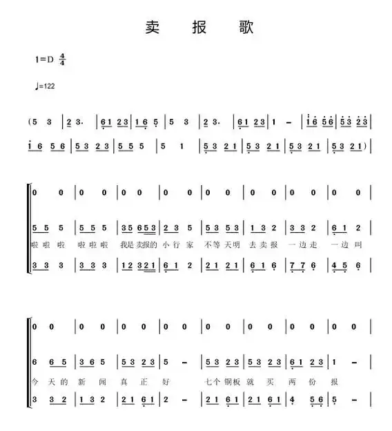 卖报歌 二声部 三声部 中小学生 好听的童声 春天少年合唱团 - 抖音