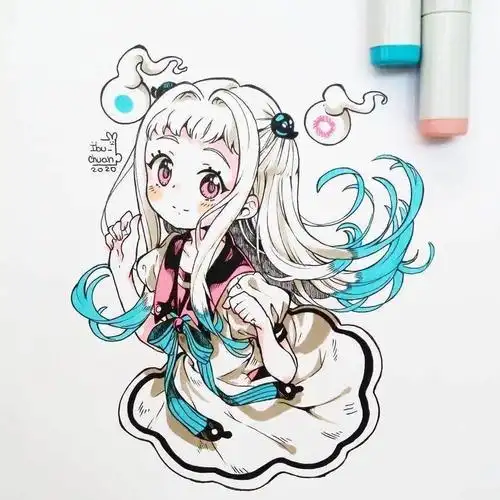 马克笔手绘来自ibuchuan画师最新画作一组超可爱手绘卡通人物