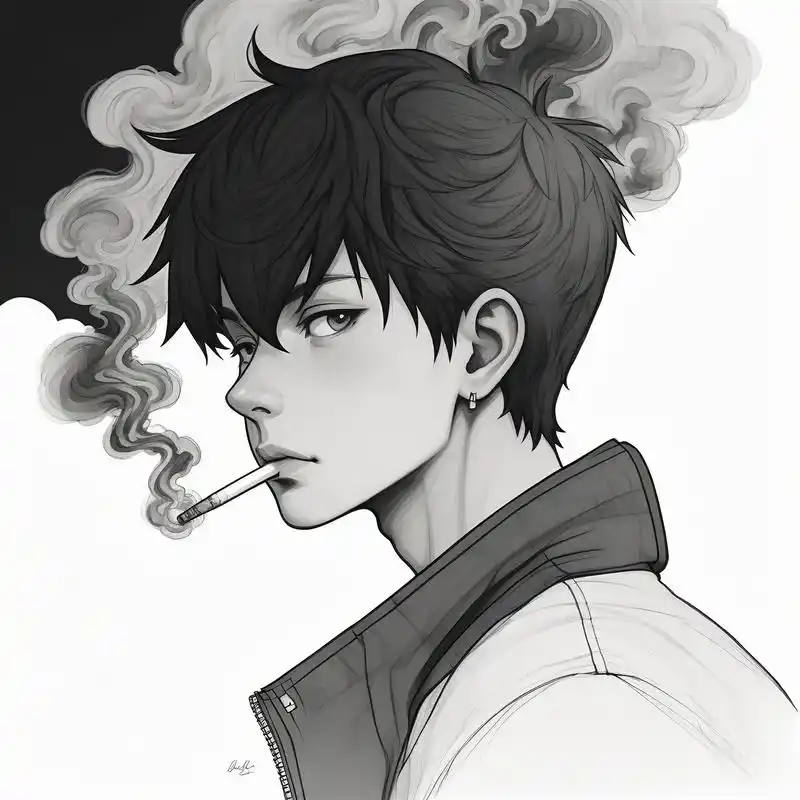 男生叼烟侧脸头像08 男生叼烟侧脸头像,谁用谁好看系列,谁能拒绝啊