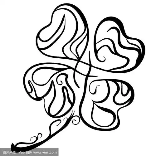 手画四叶草圣帕特里克节