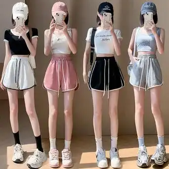 实拍运动短裤女夏季薄款宽松休闲显瘦阔腿遛弯睡裤外穿居家三分裤