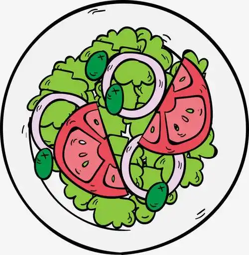 矢量手绘沙拉