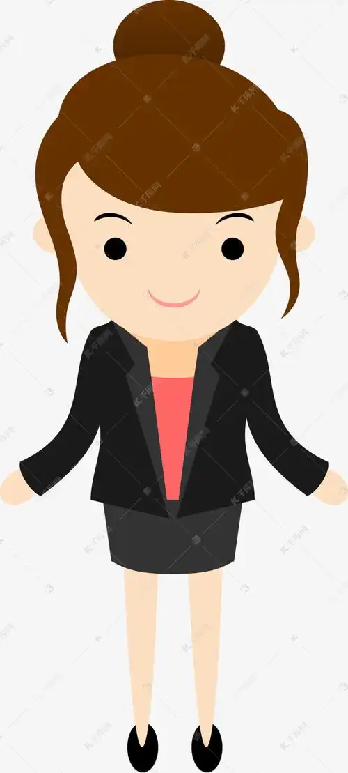 站立女性卡通矢量人物