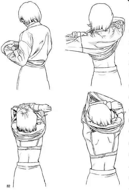 绘画参考非常少见的女性穿脱衣服的动作参考
