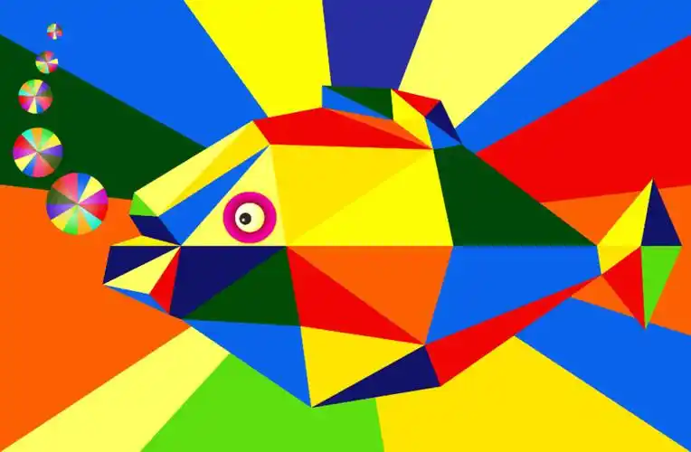 创意三角形鱼设计图__花边花纹_底纹边框_设计图库_昵图网nipic.com