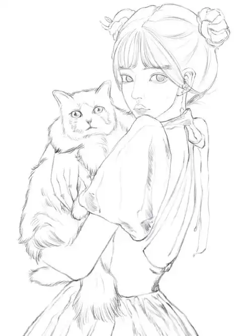 是程潇小美女啦 #记录我的板绘  #程潇  #线稿  #约稿