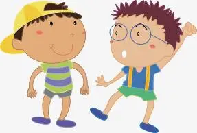 调皮的两个小男孩