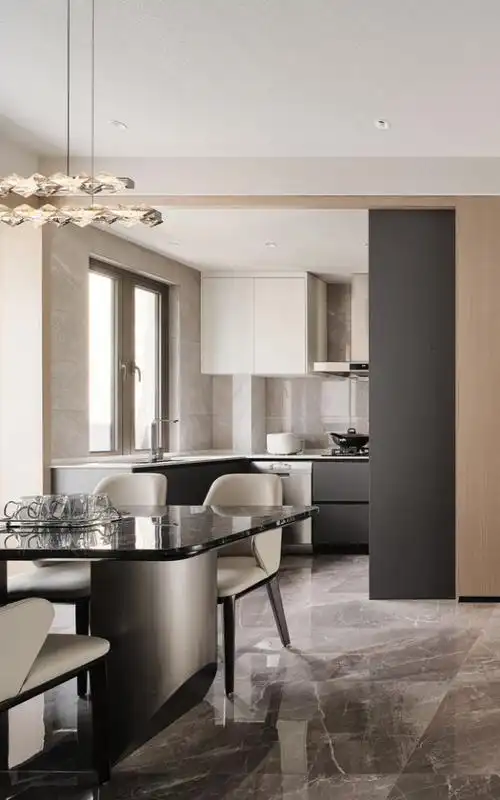 合肥装修150㎡现代轻奢风三居室繁华都市下的治愈雅居