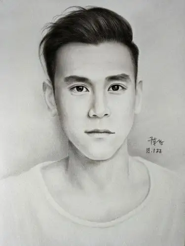 手绘明星肖像画(彭于晏)-兴趣部落