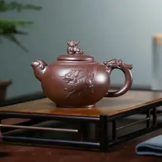 一手货源泡茶宜兴手工紫砂壶网店直播礼品原矿紫泥麒麟壶家用茶壶麒麟