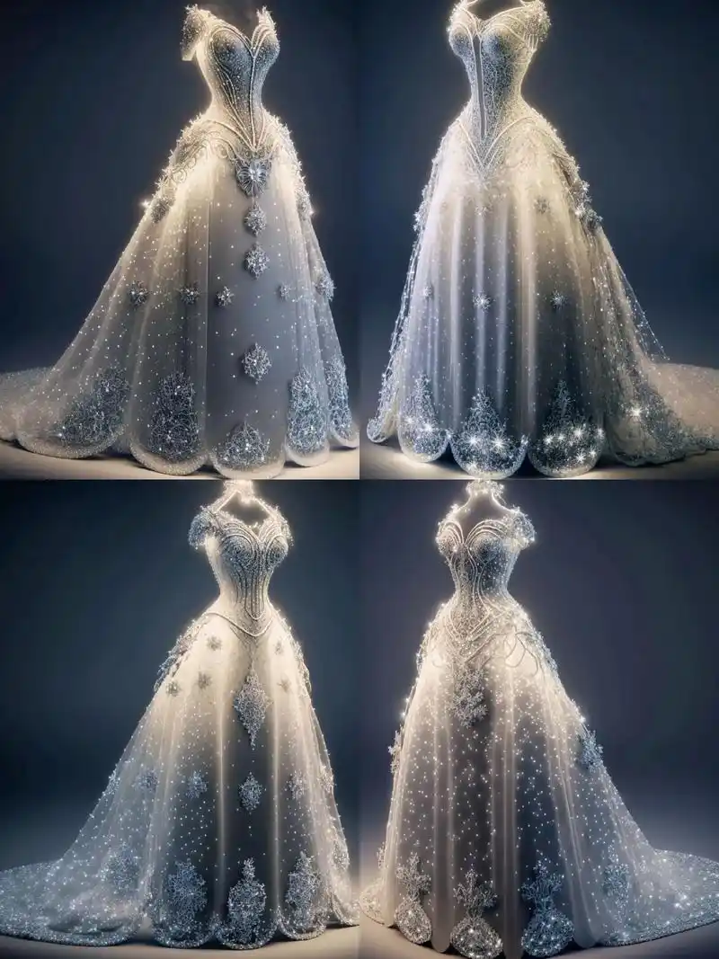 星空礼服星空婚纱设计宛若灿夜星辰