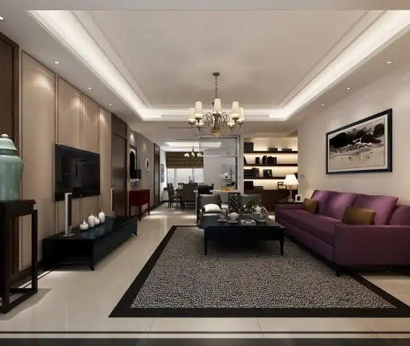 御翠尚府3居 - 现代风格三室二厅二卫装修效果图 - 康明设计效果图