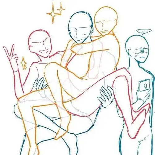 板绘素材多人拍照模板一家人就是要整整齐齐的