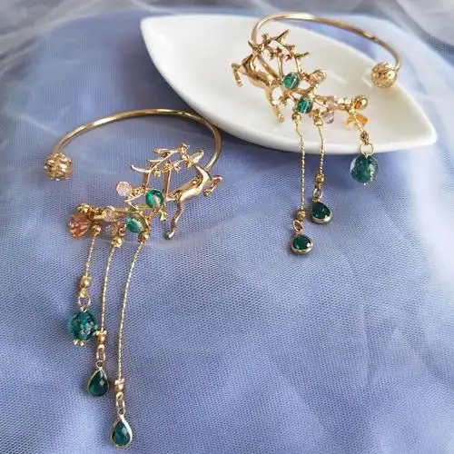 古风王者荣耀瑶瑶公主夜光手镯遇见神鹿流苏手环可调节开口手饰品