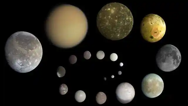 太阳系各卫星的真实影像木卫二上有火山土卫十五就像一个ufo