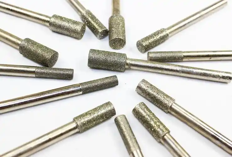 高品质金刚石磨头 6x7圆柱/加长柄200# 玉石雕磨头 石刻磨头-「磨头」