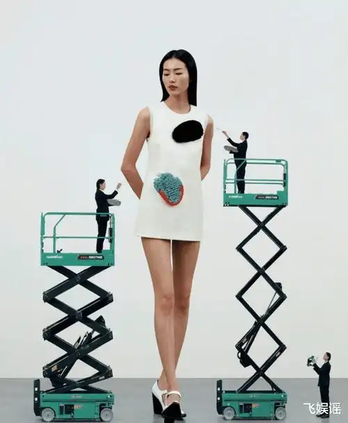 刘雯《时尚芭莎》三月大刊封面图,变身超巨型"女神像"