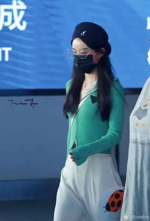 赵丽颖机场饭拍