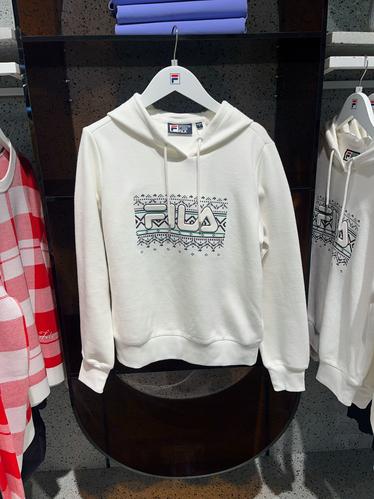 fila斐乐女子运动卫衣22冬休闲基础针织连帽套头上衣f11w347201a