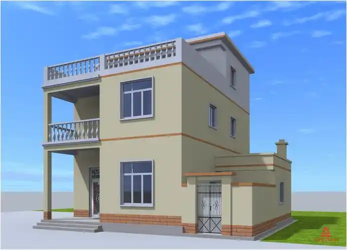 13x12 三层农村自建住宅楼房设计图施工图效果图建筑结构图