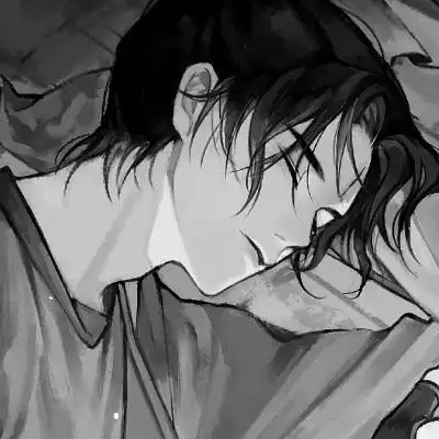 黑白动漫男头ins高级感