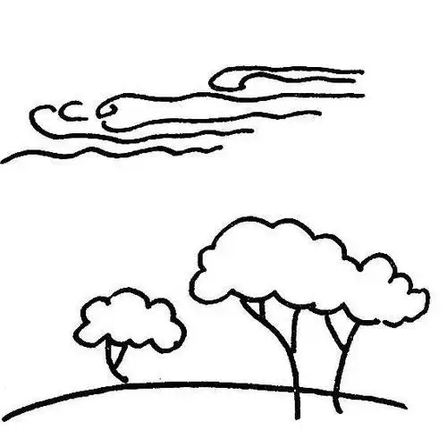 画白天的天空简笔画