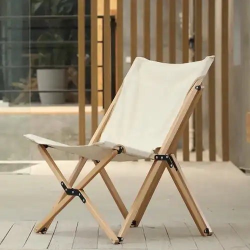 不可拆卸折叠椅蝴蝶椅阳台休闲椅单人小露营便携户外沙滩椅子