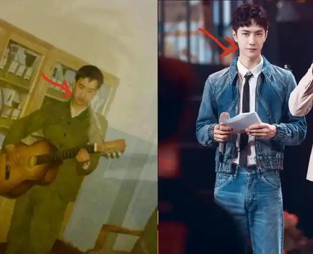 王一博晒爸爸年轻时照片鼻子复制粘贴奶膘纯属祖传炸毛依旧