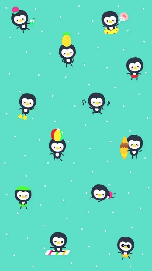 小清新可爱卡通平铺图片手机壁纸