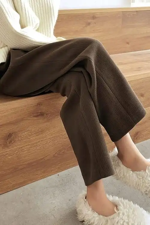 米色阔腿裤九分