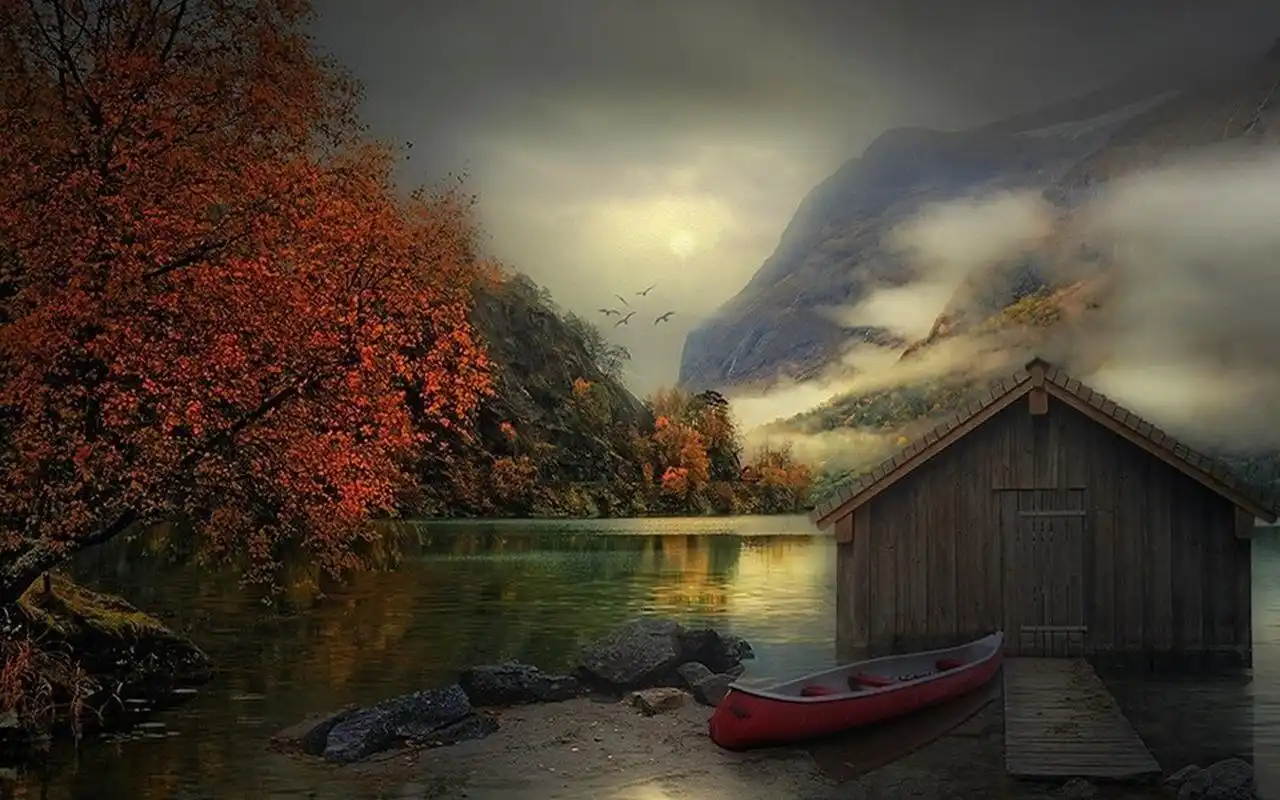 唯美意境秋季风景桌面壁纸高清大图预览1920x1200_风景壁纸下载_美桌