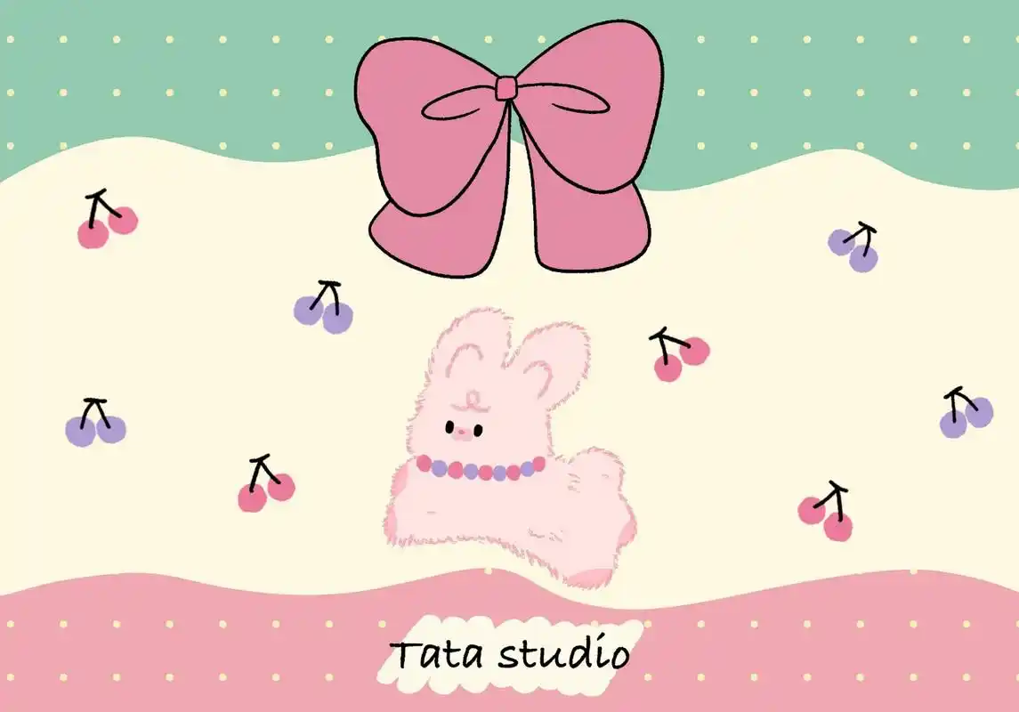 可爱小兔子跃然屏上,这款ipad壁纸洋溢着满满的少女心!