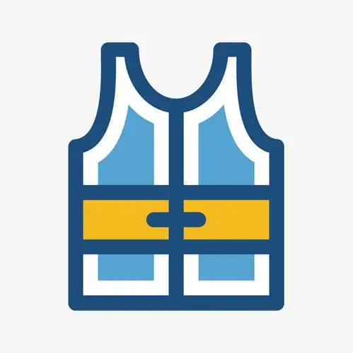 蓝色手绘线稿装饰马甲卡通插画