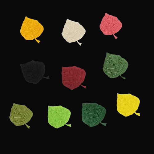 黑色树叶裤子补丁贴熨烫贴小号补衣服图案米白贴花刺绣布贴可缝补