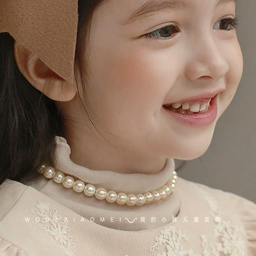 儿童珍珠项链女童公主宝宝颈链首饰甜美可爱小女孩项圈锁骨链饰品