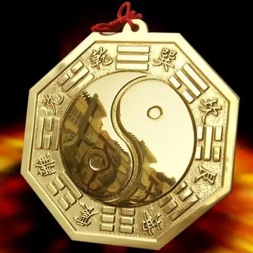 阴阳凸面辟邪乾坤太极图镇宅化煞八卦镜凹镜大门家用门口摆件金边_7折