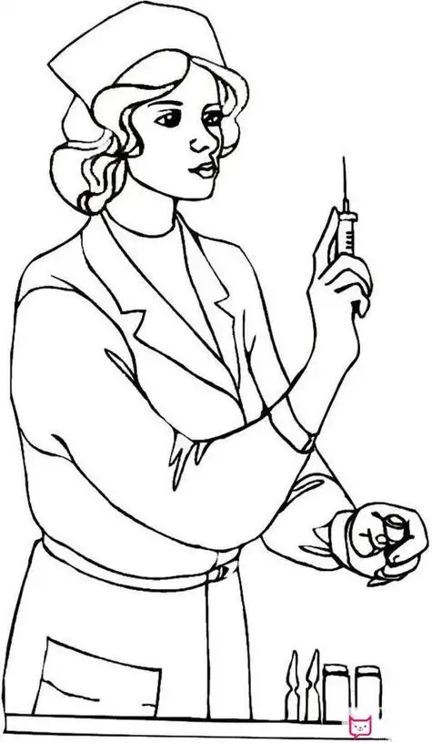 花护士给孩子打针的图简笔画