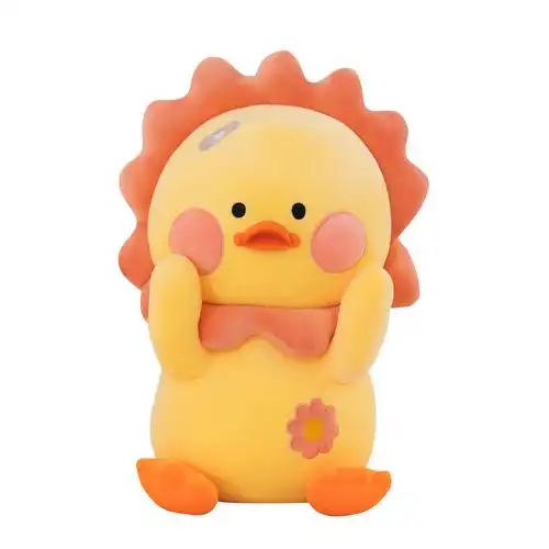 太阳花鸭子毛绒玩具布娃娃可爱治愈玩偶网红抱枕床上毛绒布艺类玩具