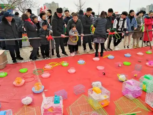 套圈是孩子们常玩的娱乐游戏,十元二十个圈,套住东西就是你的了.