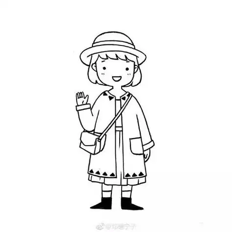 手帐手绘超简单实用简笔画小女孩